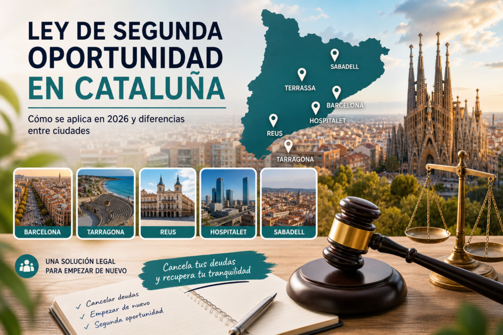 Ley de Segunda Oportunidad en Cataluña: representación del proceso para cancelar deudas en Barcelona, Tarragona y otras ciudades